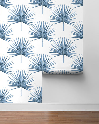 product image for Pacific Palm Peel & Stick Wallpaper in Coastal Blue 26