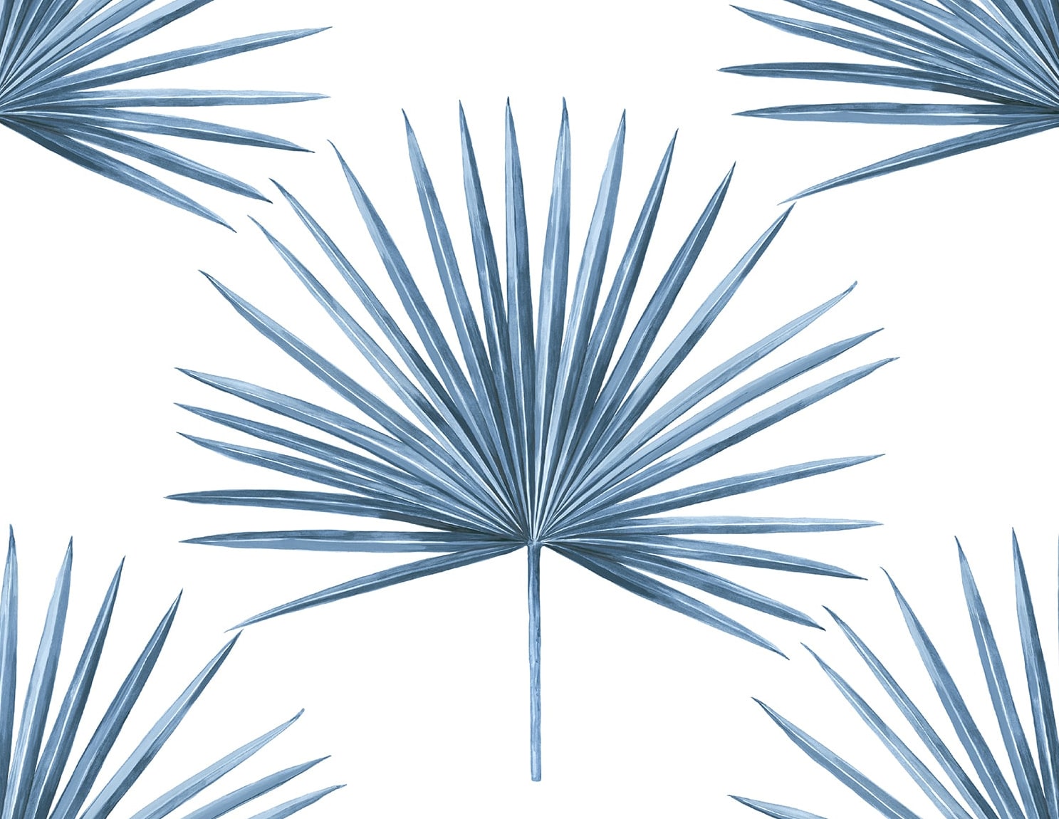 Shop Pacific Palm Peel & Stick Wallpaper in Coastal Blue | Burke Decor