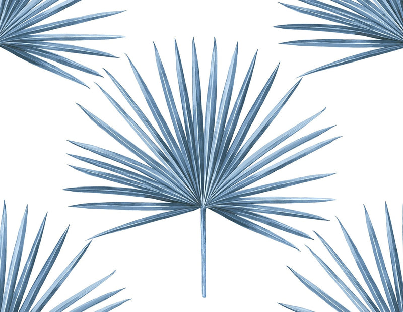 media image for Pacific Palm Peel & Stick Wallpaper in Coastal Blue 27