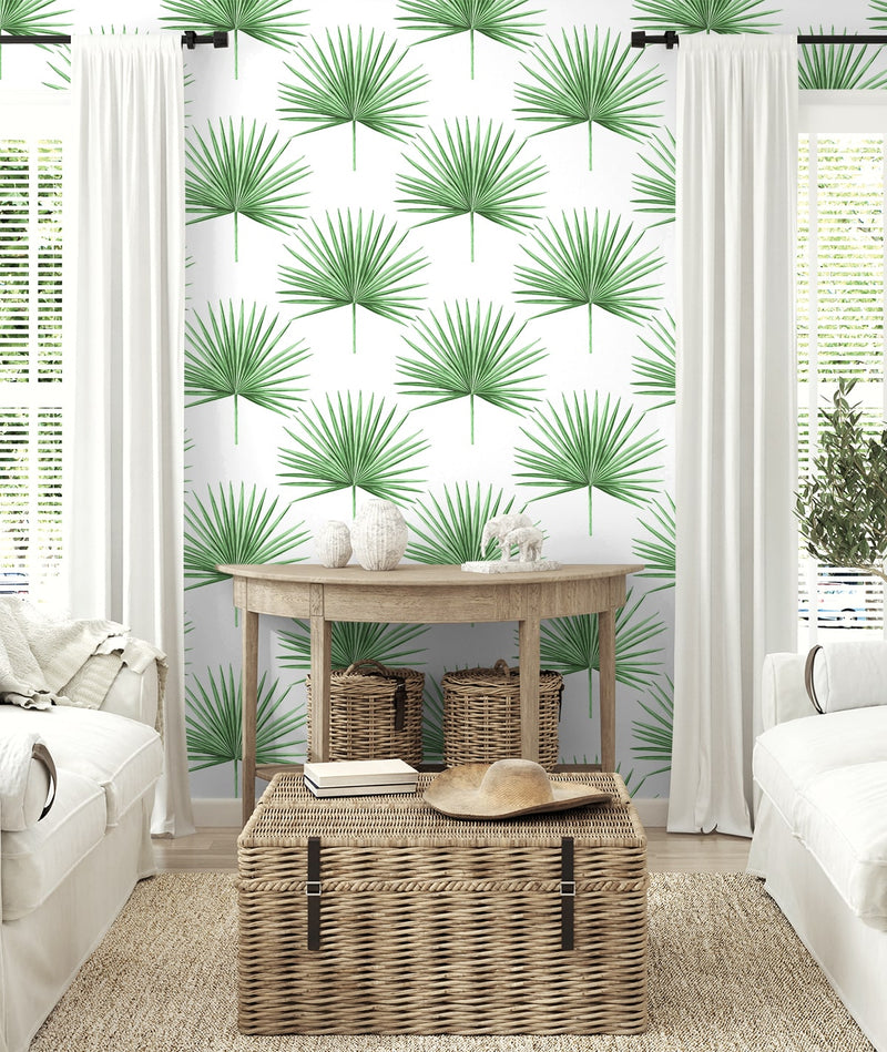 media image for Pacific Palm Peel & Stick Wallpaper in Greenery 272