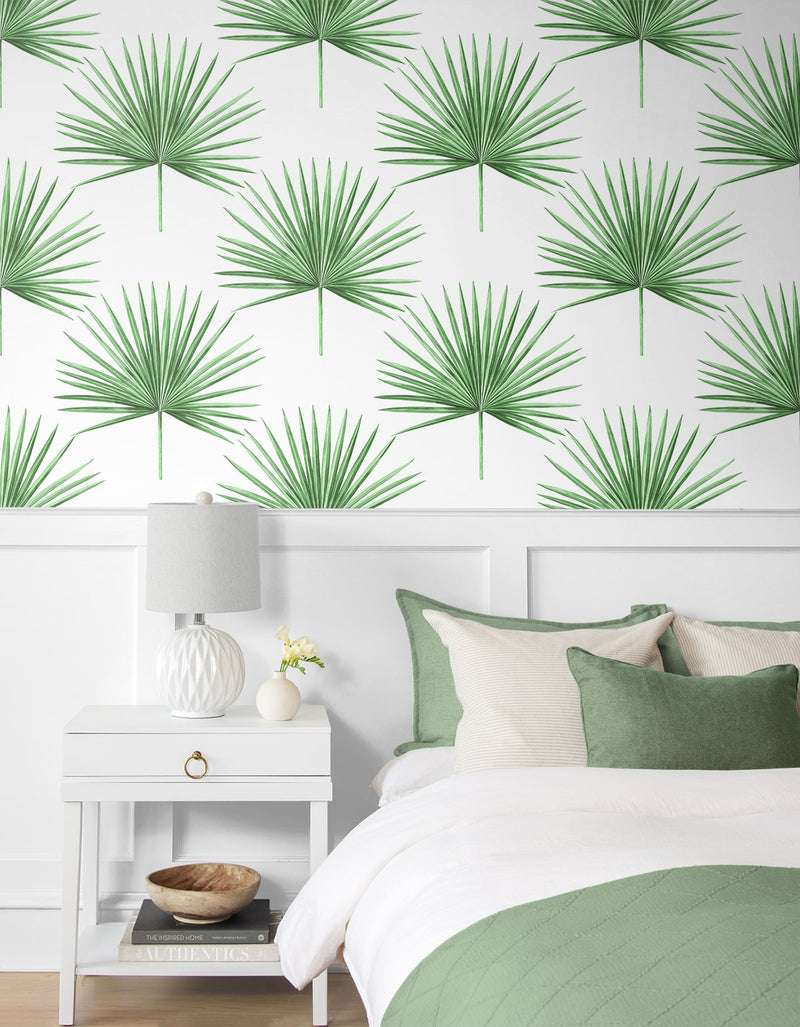 media image for Pacific Palm Peel & Stick Wallpaper in Greenery 233