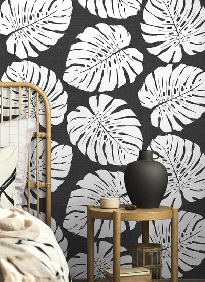 product image for Monstera Leaf Peel & Stick Wallpaper in Shadow 59