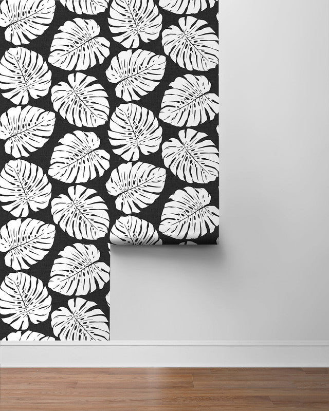 media image for Monstera Leaf Peel & Stick Wallpaper in Shadow 220