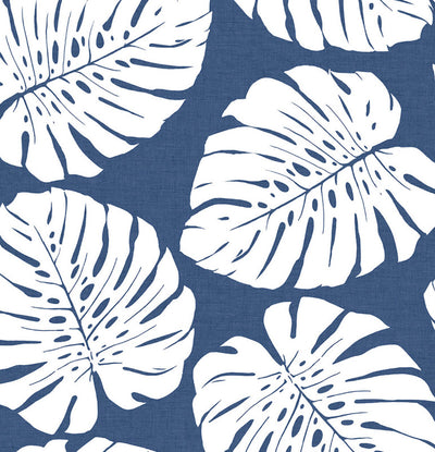 product image of Monstera Leaf Peel & Stick Wallpaper in Blue 577