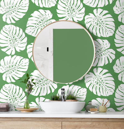 product image for Monstera Leaf Peel & Stick Wallpaper in Green 41