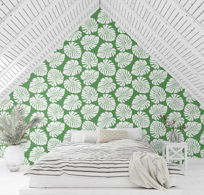 product image for Monstera Leaf Peel & Stick Wallpaper in Green 68