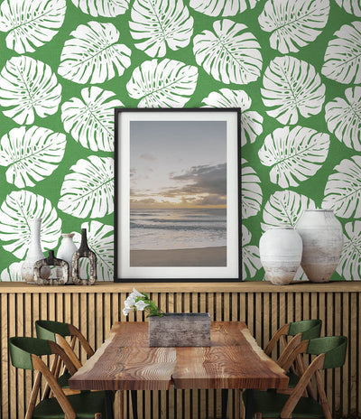 product image for Monstera Leaf Peel & Stick Wallpaper in Green 41