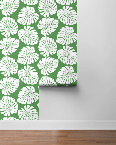 product image for Monstera Leaf Peel & Stick Wallpaper in Green 87