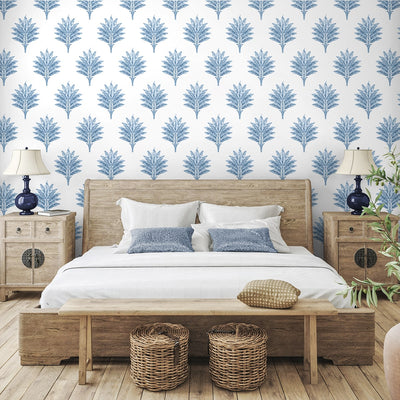 product image for Sea Breeze Palm Peel & Stick Wallpaper in Coastal Blue 13