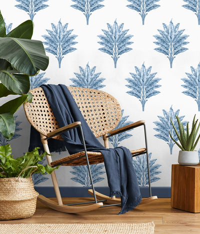 product image for Sea Breeze Palm Peel & Stick Wallpaper in Coastal Blue 52