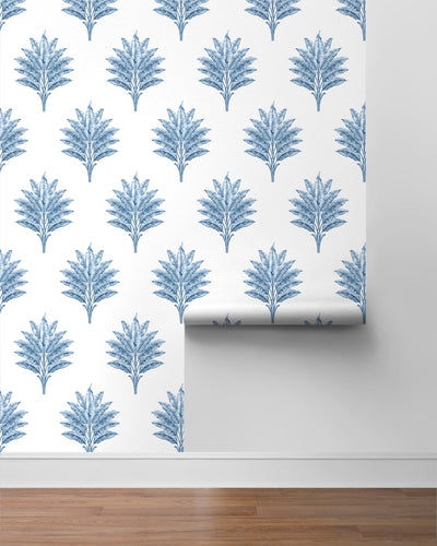 product image for Sea Breeze Palm Peel & Stick Wallpaper in Coastal Blue 22