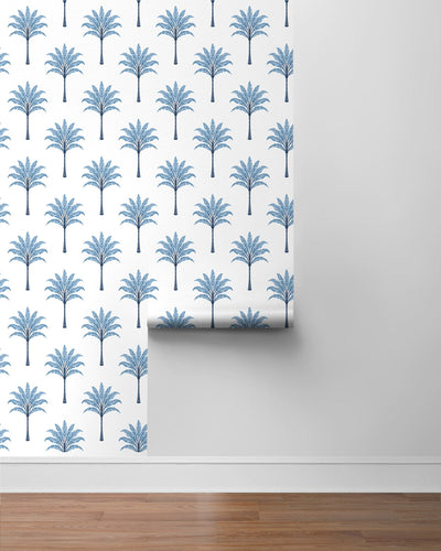 product image for Montgomery Palm Peel & Stick Wallpaper in Blue Lake 94