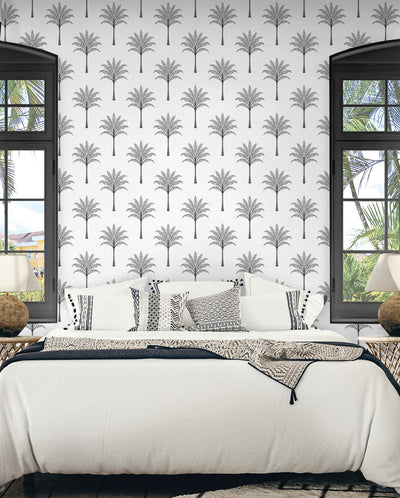 product image for Montgomery Palm Peel & Stick Wallpaper in Harbor Grey 28