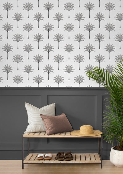 product image for Montgomery Palm Peel & Stick Wallpaper in Harbor Grey 48