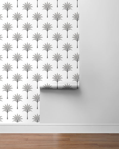 product image for Montgomery Palm Peel & Stick Wallpaper in Harbor Grey 8