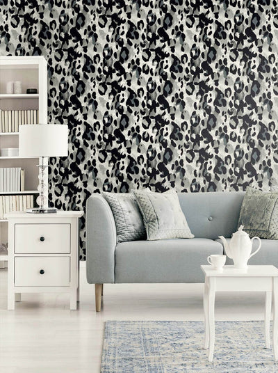 product image for Leopard Print Peel & Stick Wallpaper in Anchored Grey 20