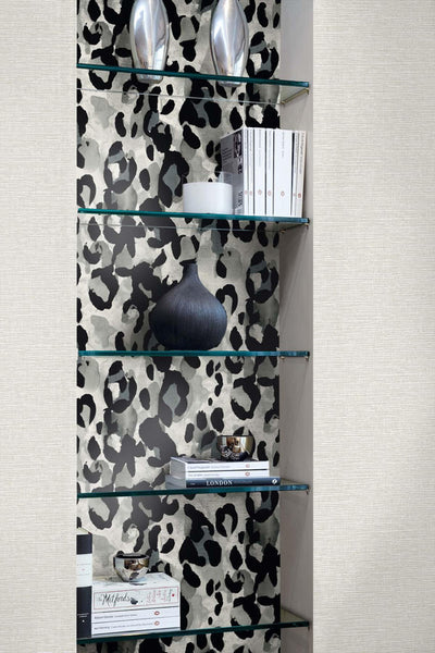 product image for Leopard Print Peel & Stick Wallpaper in Anchored Grey 74