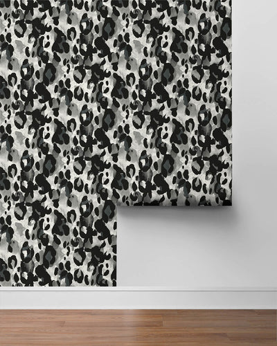 product image for Leopard Print Peel & Stick Wallpaper in Anchored Grey 67