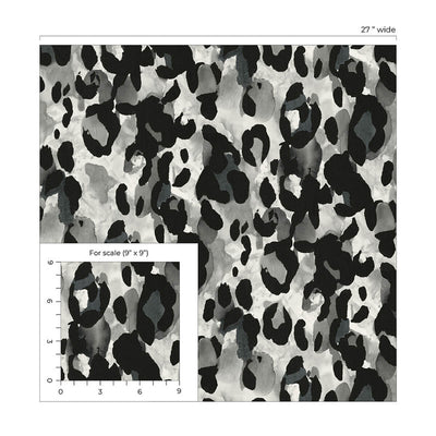 product image for Leopard Print Peel & Stick Wallpaper in Anchored Grey 16