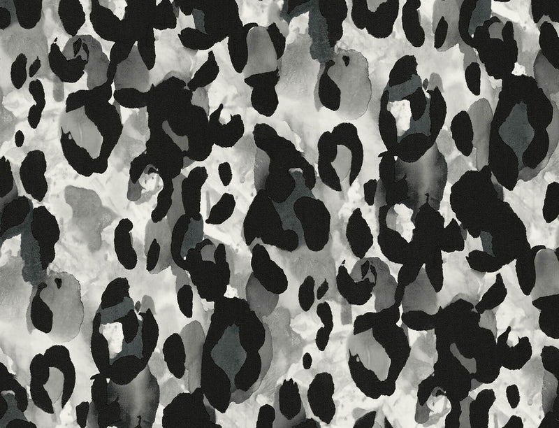 media image for Leopard Print Peel & Stick Wallpaper in Anchored Grey 297