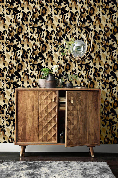 product image for Leopard Print Peel & Stick Wallpaper in Fallburn Tan 13