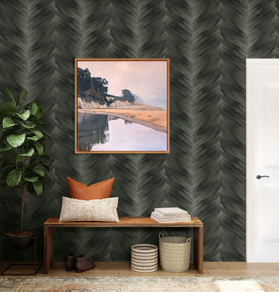 product image for Washed Chevron Peel & Stick Wallpaper in Charcoal 91