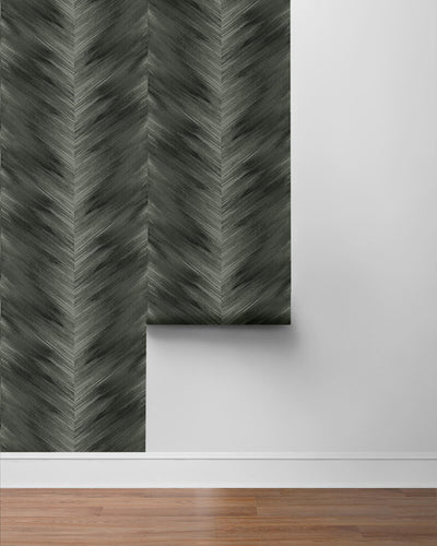 product image for Washed Chevron Peel & Stick Wallpaper in Charcoal 50