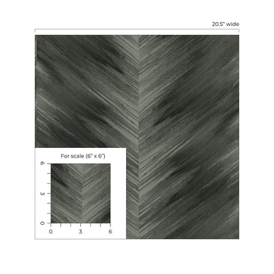 product image for Washed Chevron Peel & Stick Wallpaper in Charcoal 5