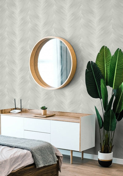 product image for Washed Chevron Peel & Stick Wallpaper in Daydream Grey 83