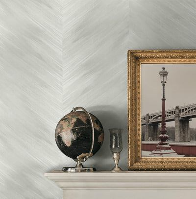 product image for Washed Chevron Peel & Stick Wallpaper in Daydream Grey 39