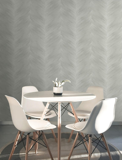 product image for Washed Chevron Peel & Stick Wallpaper in Daydream Grey 32