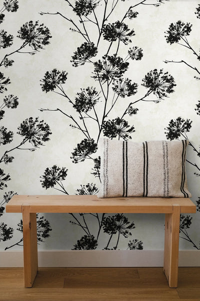 product image for Dandelion Floral Peel & Stick Wallpaper in Ebony 30