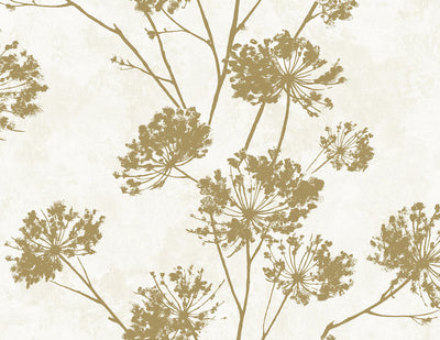 product image for Dandelion Floral Peel & Stick Wallpaper in Metallic Gold 80