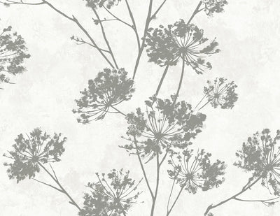 product image for Dandelion Floral Peel & Stick Wallpaper in Metallic Silver 99