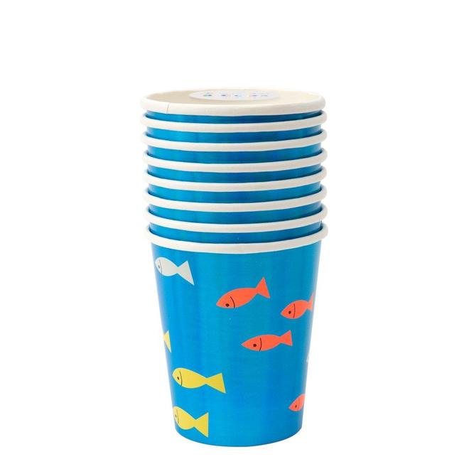 media image for under the sea party cups by meri meri 2 288