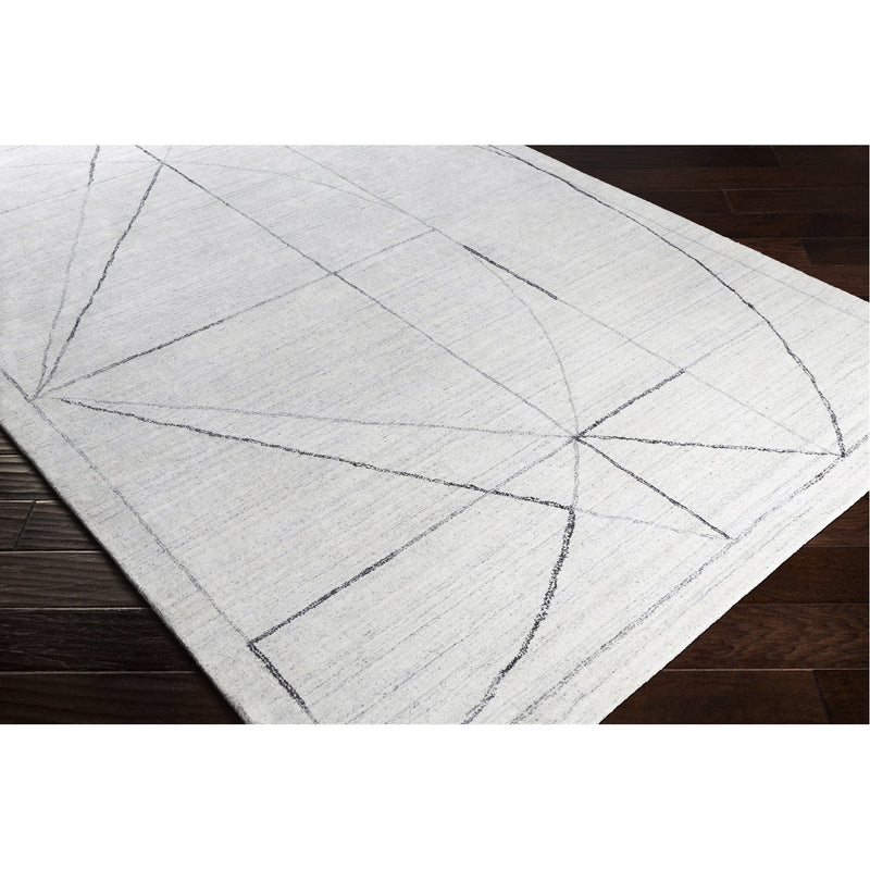 media image for Hightower HTW-3010 Hand Knotted Rug in Medium Gray & White by Surya 270