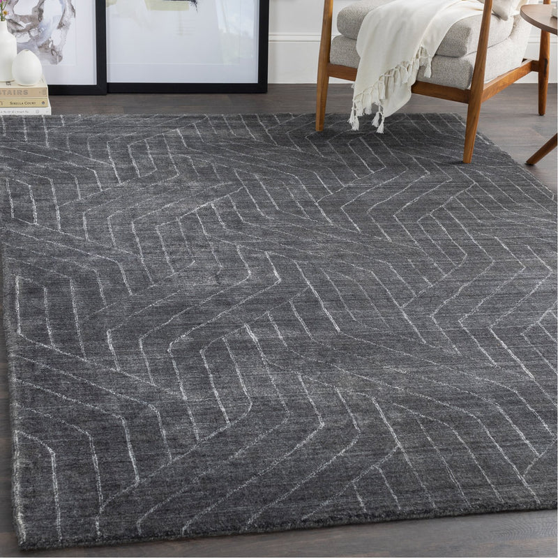 media image for Hightower HTW-3011 Hand Knotted Rug in Charcoal & Black by Surya 226