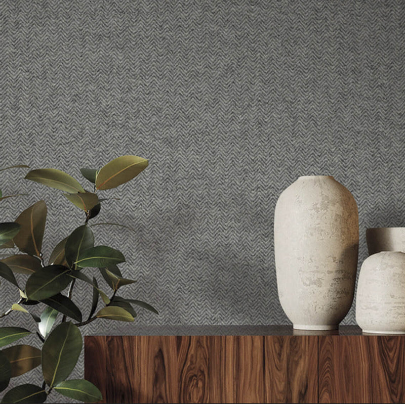 media image for Savile QuietWall Acoustical Wallpaper in Gunmetal 29