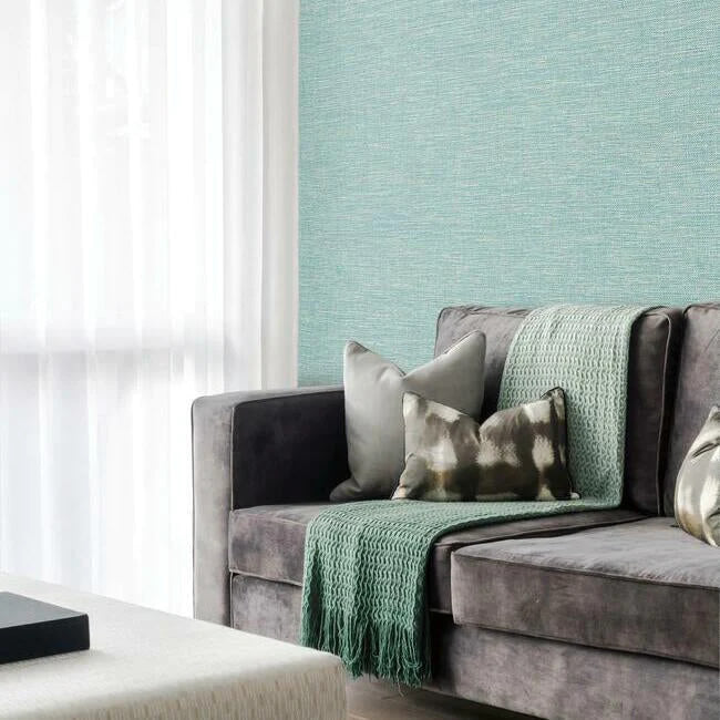 media image for Rustica Wallpaper in Aqua from the Quietwall Textiles Collection 298