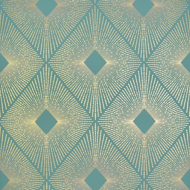 media image for Harlowe Wallpaper in Teal and Gold by Antonina Vella for York Wallcoverings 278