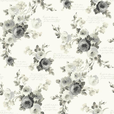 product image for Heirloom Rose Wallpaper in Grey and Neutrals from the Magnolia Home Collection by Joanna Gaines 91