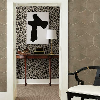 product image for Hexagram Wood Veneer Wallpaper in Brown from the Traveler Collection by Ronald Redding 95