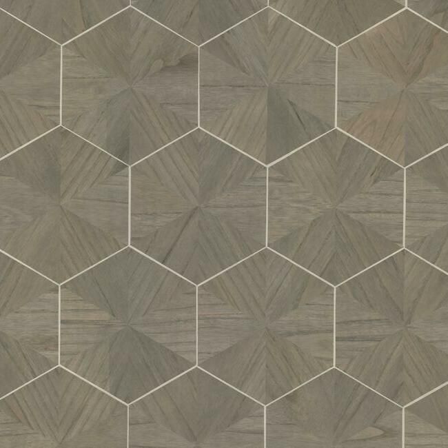 media image for Hexagram Wood Veneer Wallpaper in Brown from the Traveler Collection by Ronald Redding 265