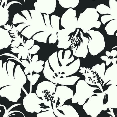 product image of Hibiscus Arboretum Wallpaper in Black from the Water's Edge Collection by York Wallcoverings 564