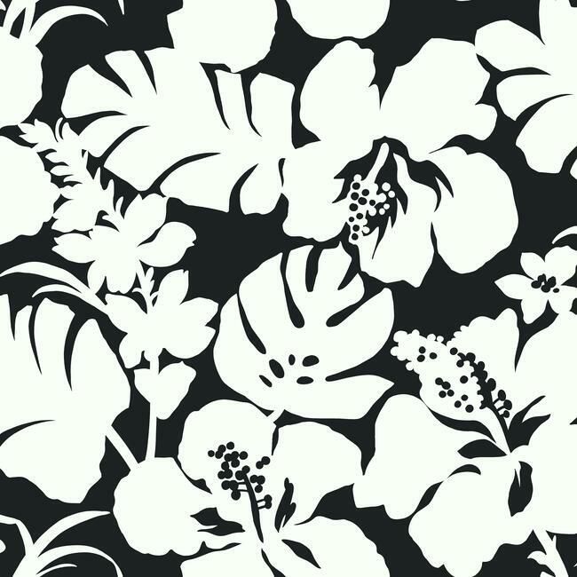 media image for Hibiscus Arboretum Wallpaper in Black from the Water& 267