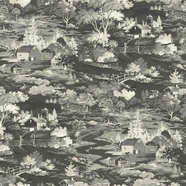 media image for Homestead Wallpaper in Greyscale from the Magnolia Home Collection by Joanna Gaines for York Wallcoverings 222