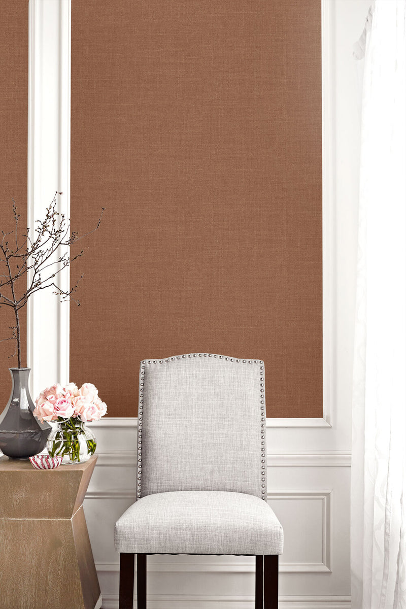 media image for Hopsack Embossed Vinyl Wallpaper in Copper Penny from the Living With Art Collection by Seabrook Wallcoverings 228