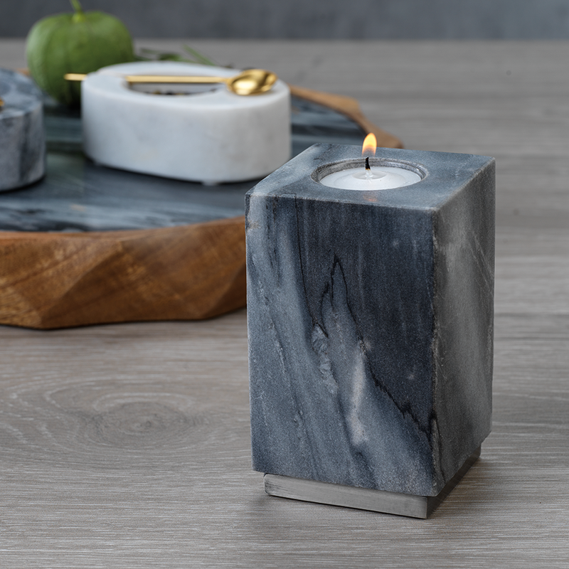 media image for tuscan gray marble tealight holder on nickel base by panorama city 2 282