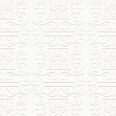 product image for Ibold White Tin Ceiling Scroll Paintable Wallpaper by Brewster Home Fashions 76