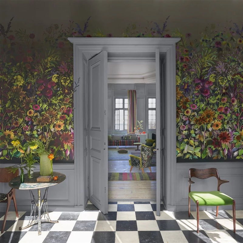media image for Indian Summer Wall Mural in Graphite from the Zardozi Collection by Designers Guild 242